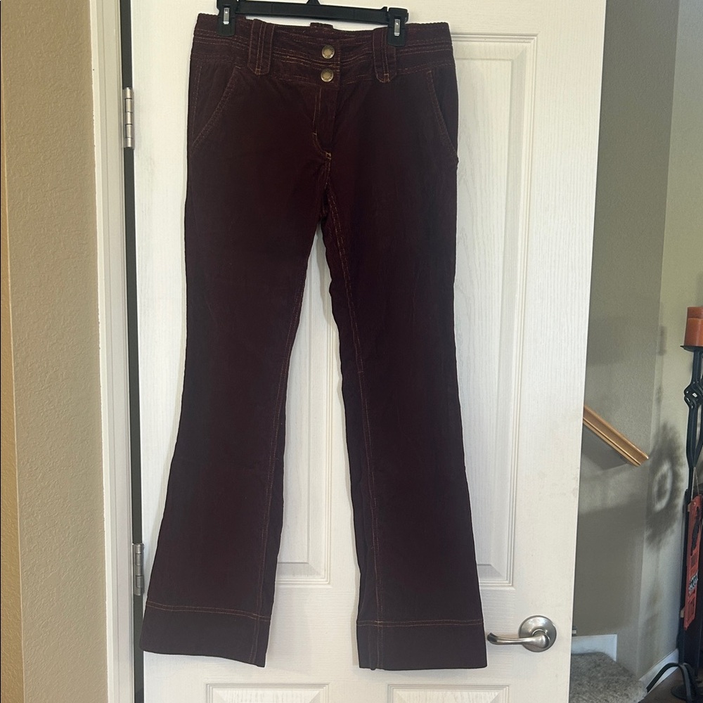 Tommy Hilfiger Women’s Burgundy Flared Corduroy Pants